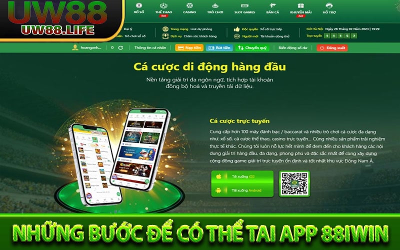 Những bước để có thể tai app 88iwin